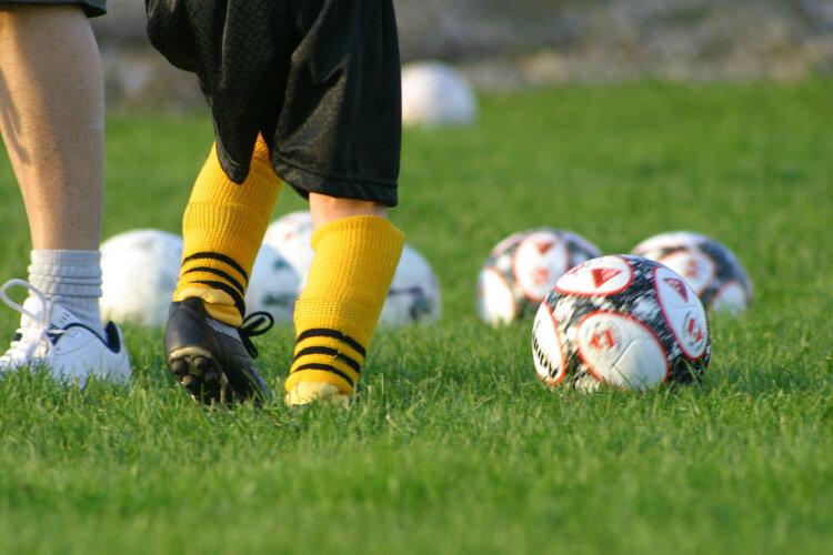 Kids playing soccer