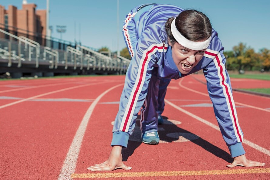 Girl on race track