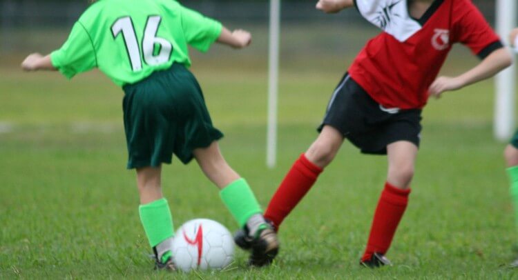 Kids playing soccer